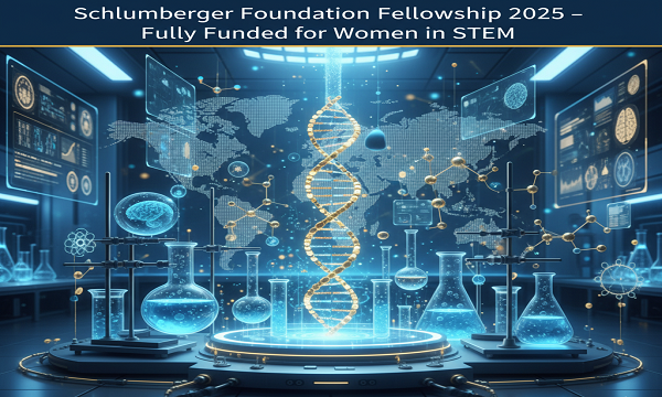 Schlumberger Foundation Fellowship 2025 – Fully Funded STEM Scholarship for Women, symbolic STEM illustration without people