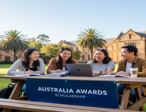Australia Awards Scholarship students on campus in Australia