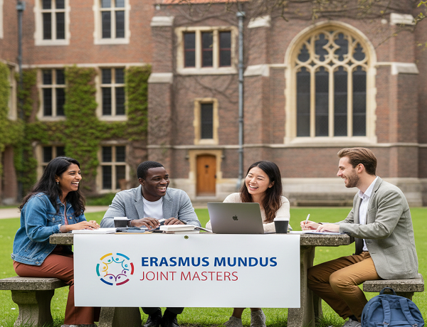 Erasmus Mundus international students in Europe studying together